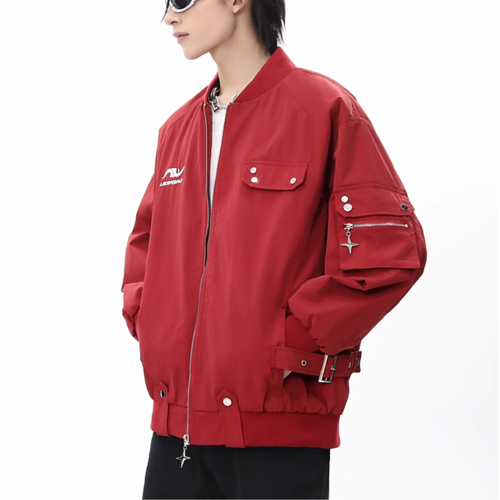 Street Trend Solid Color Jacket
