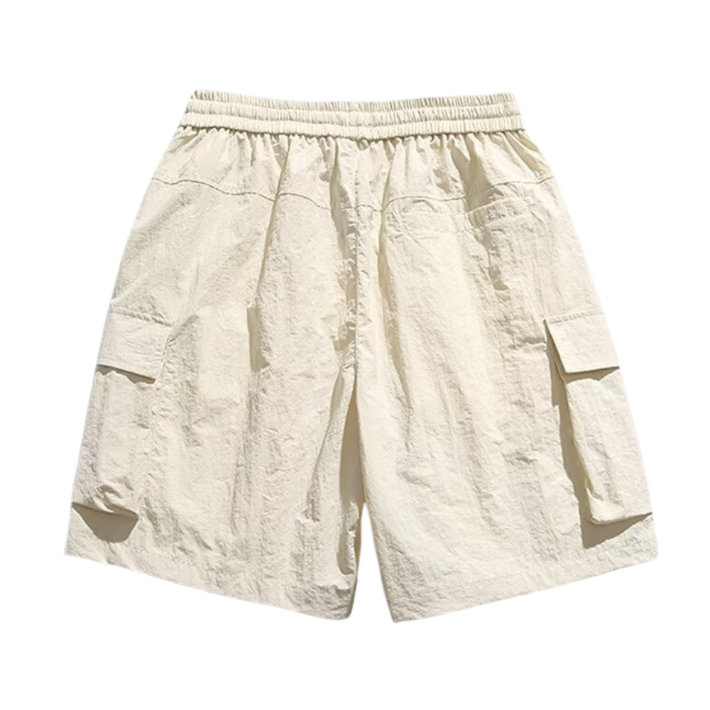 Retro Solid Color All-Match Cargo Shorts