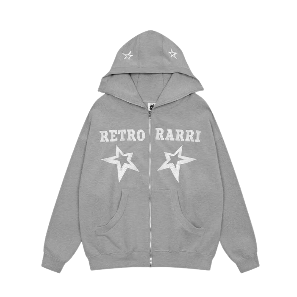 Loose Solid Color Stars Hoodie