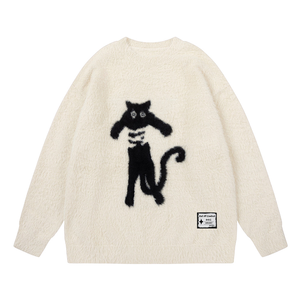OOC' Street Abstract Caught Cat Sweater