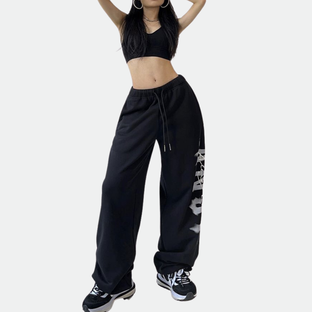 Women's Simple Gothic Letter Print Sweatpants