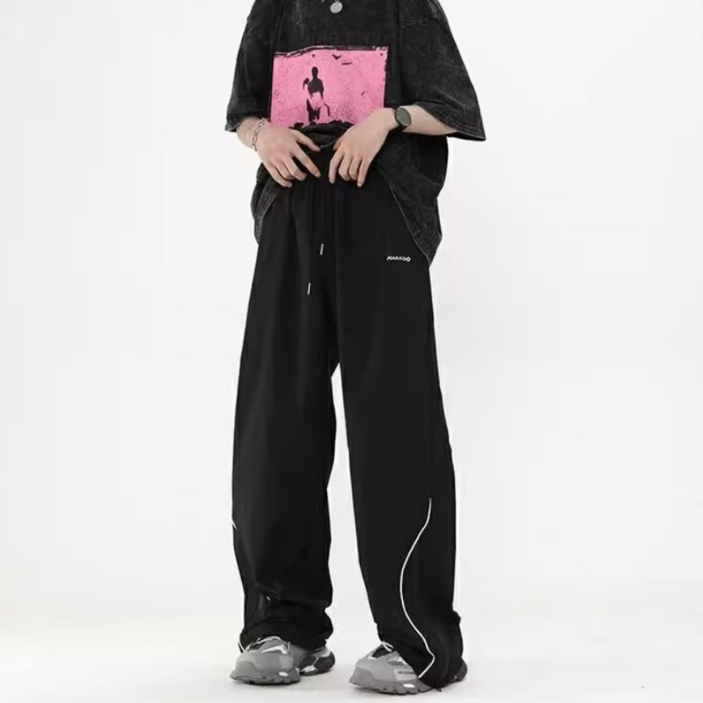 Striped Wide-Leg Quick-Drying Sweatpants
