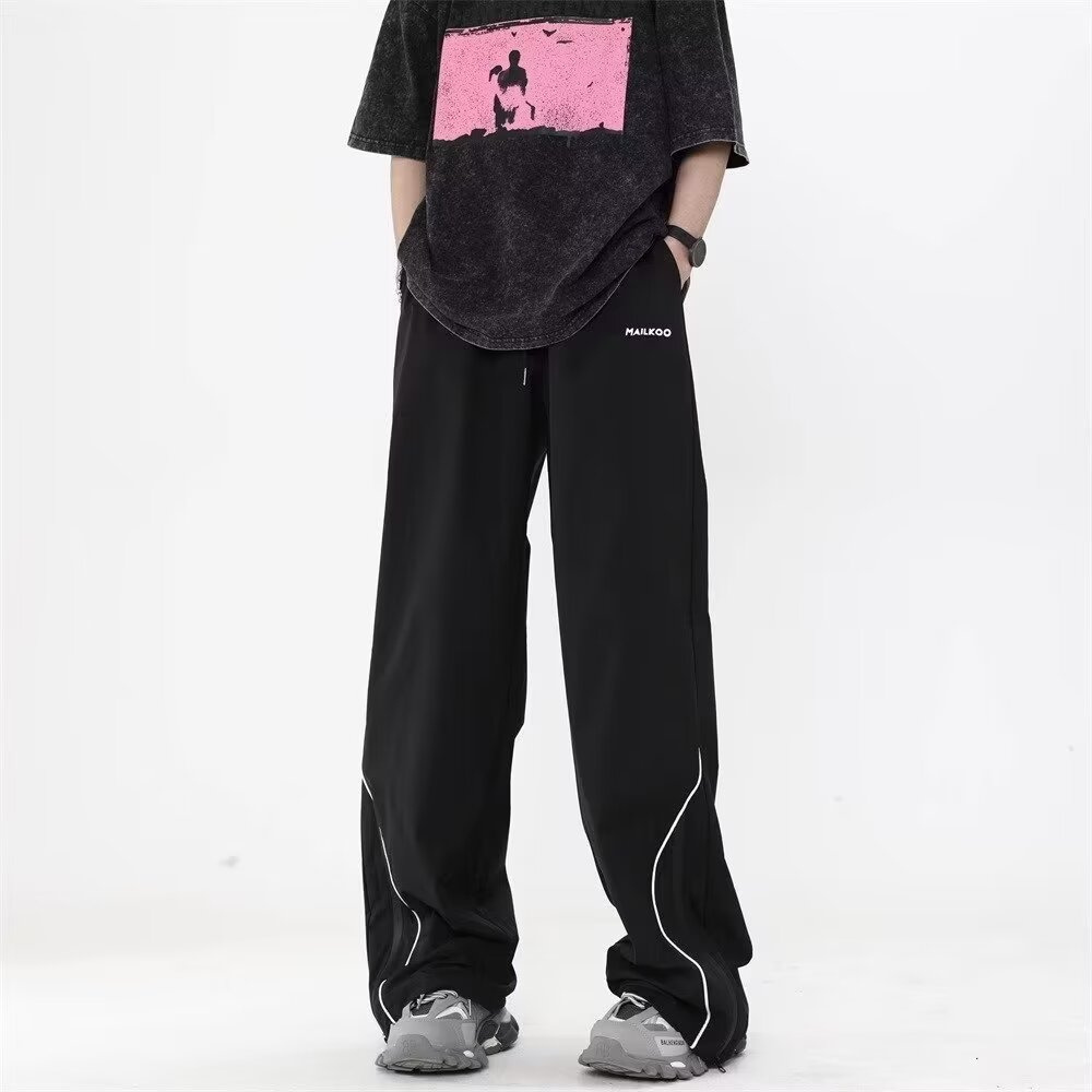 Striped Wide-Leg Quick-Drying Sweatpants