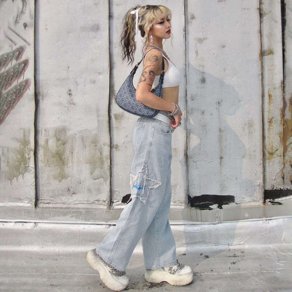 BAGGOUT Street Star Patchwork Baggy Jeans