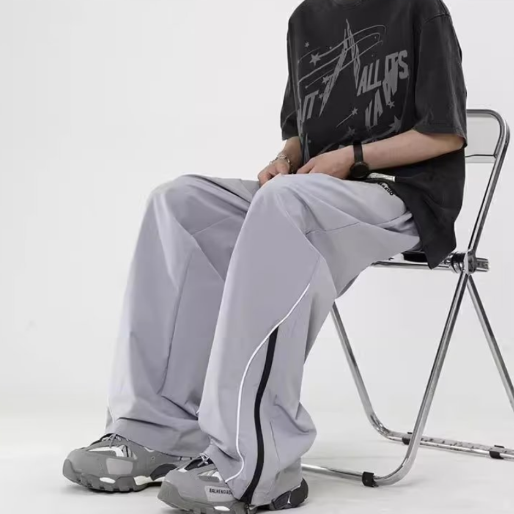 Striped Wide-Leg Quick-Drying Sweatpants