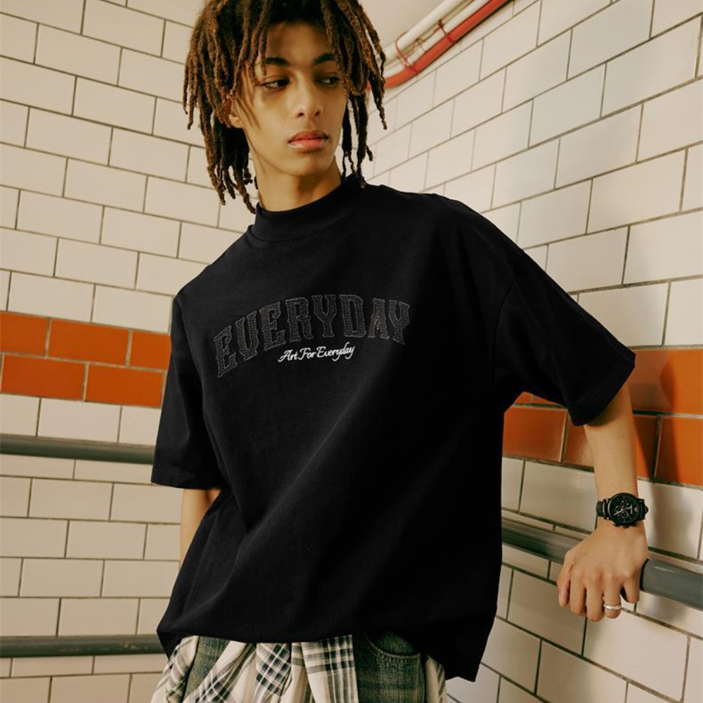 Turtleneck Embroidered T-shirt
