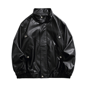 Japanese Solid Color PU Jacket