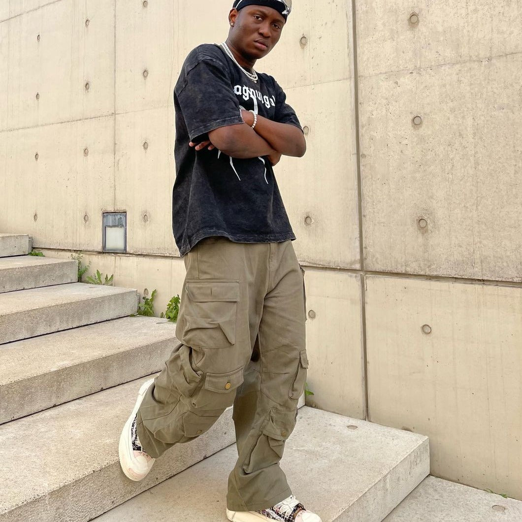 🔥American Street Multi Pocket Baggy Cargo Pants