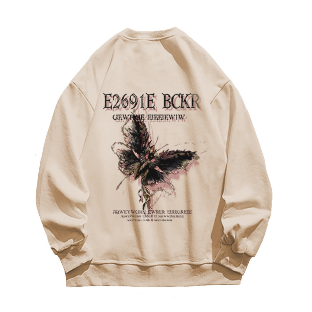 Dark Butterfly Print Sweatshirt