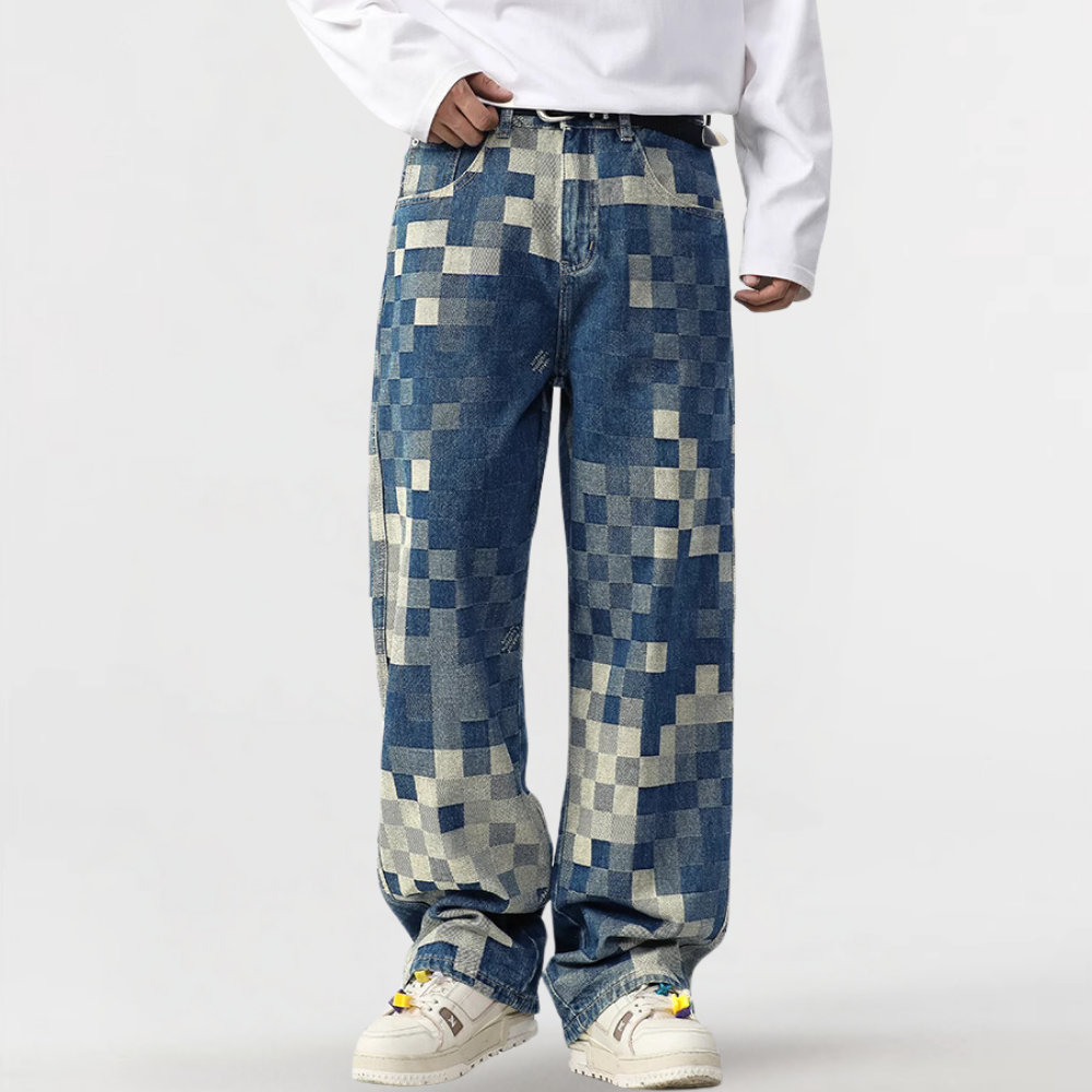 DF |Heavy Mosaic Checkerboard Jeans