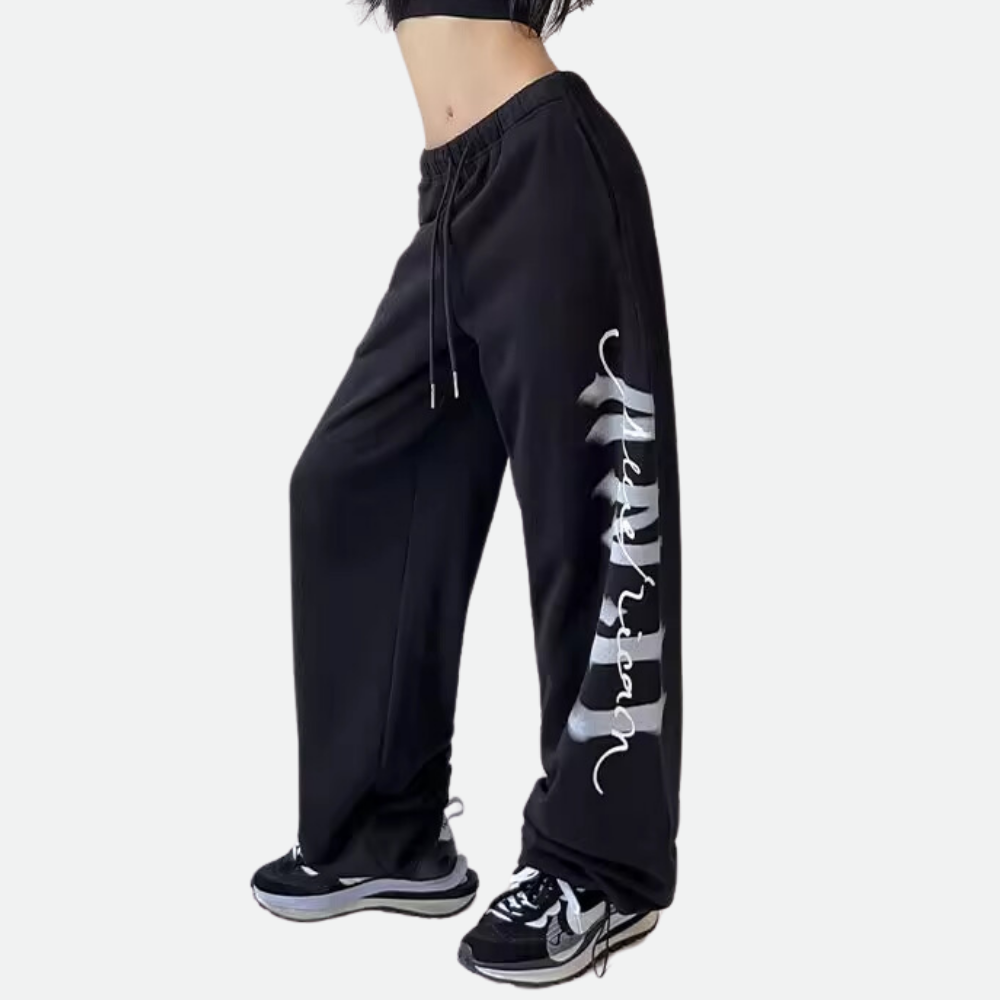 Women's Simple Gothic Letter Print Sweatpants