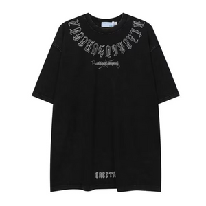 Dark Gothic Alphabet Crewneck T-Shirt