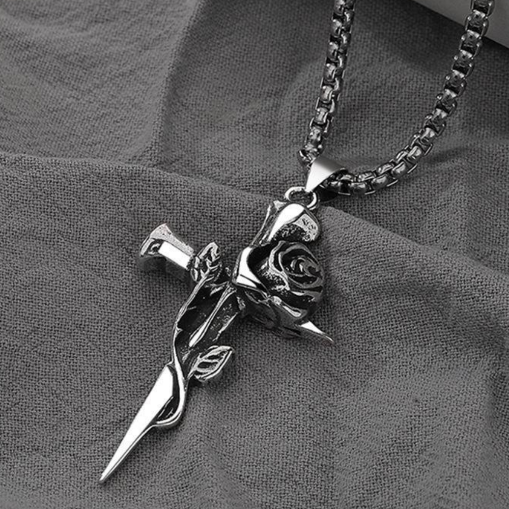 Vintage Thorn Rose Necklace
