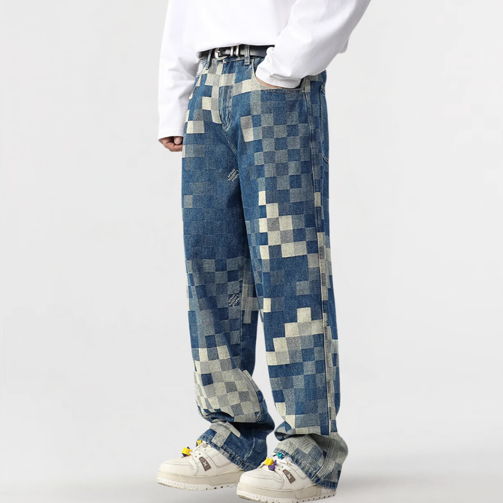 DF |Heavy Mosaic Checkerboard Jeans