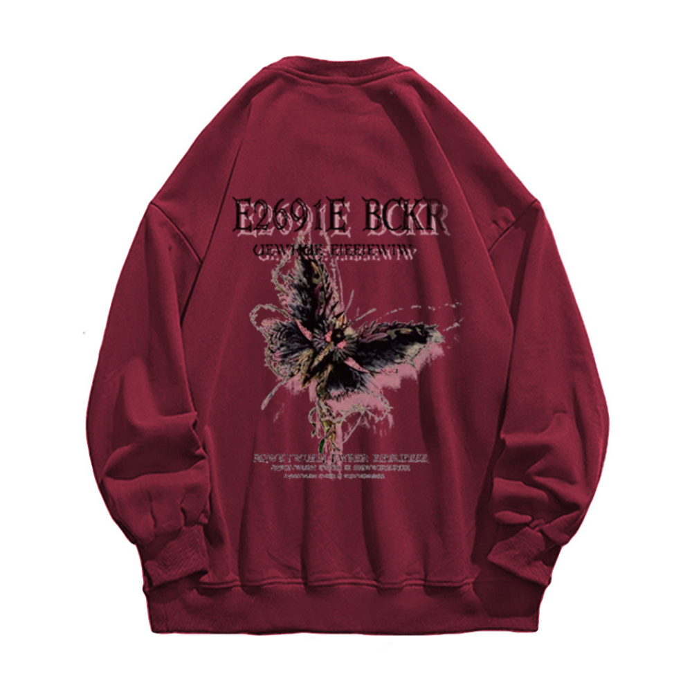 Dark Butterfly Print Sweatshirt
