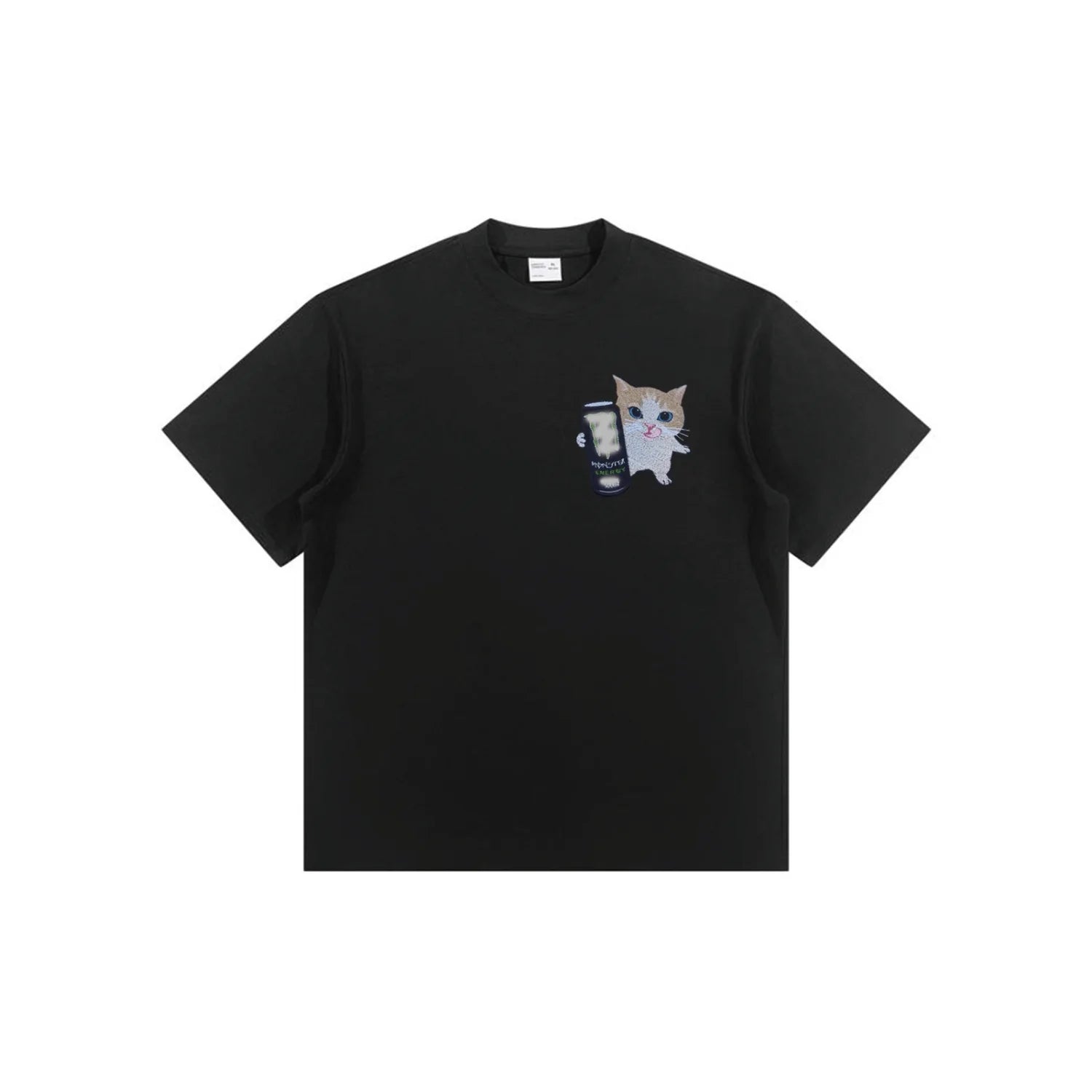 Aoklok & Evokyn Meowster Energy T-shirt Sweatshirt Hoodie（Black）