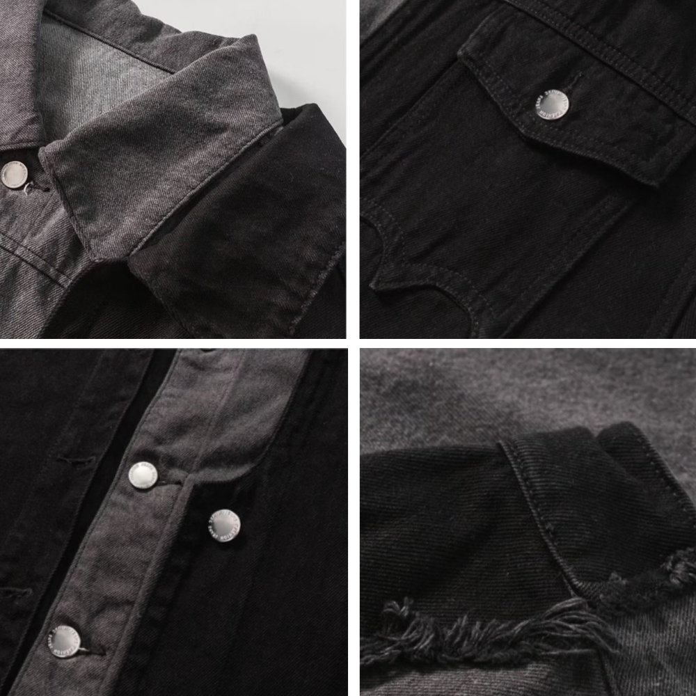 Fake Two Piece Patchwork Denim Jacket