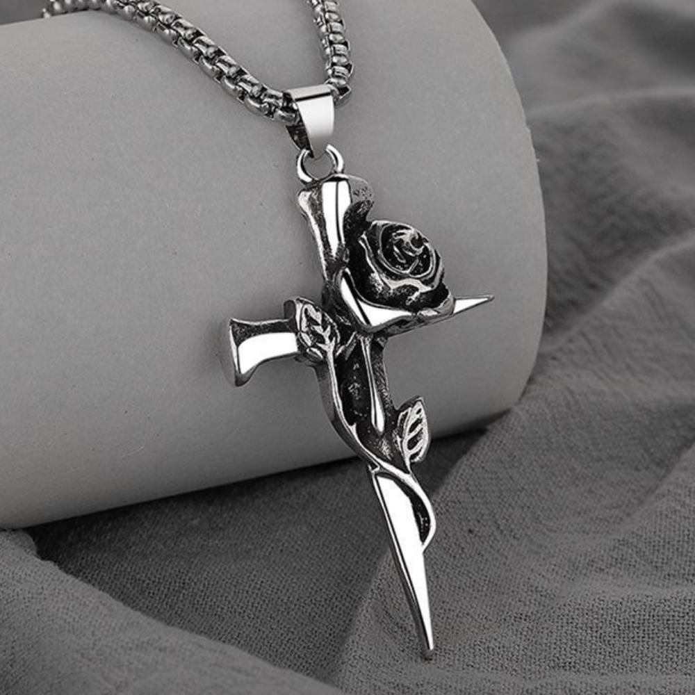 Vintage Thorn Rose Necklace