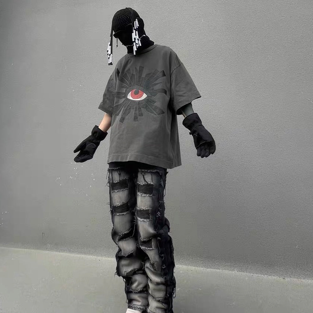 CE | American High Street Gradient Hole Jeans