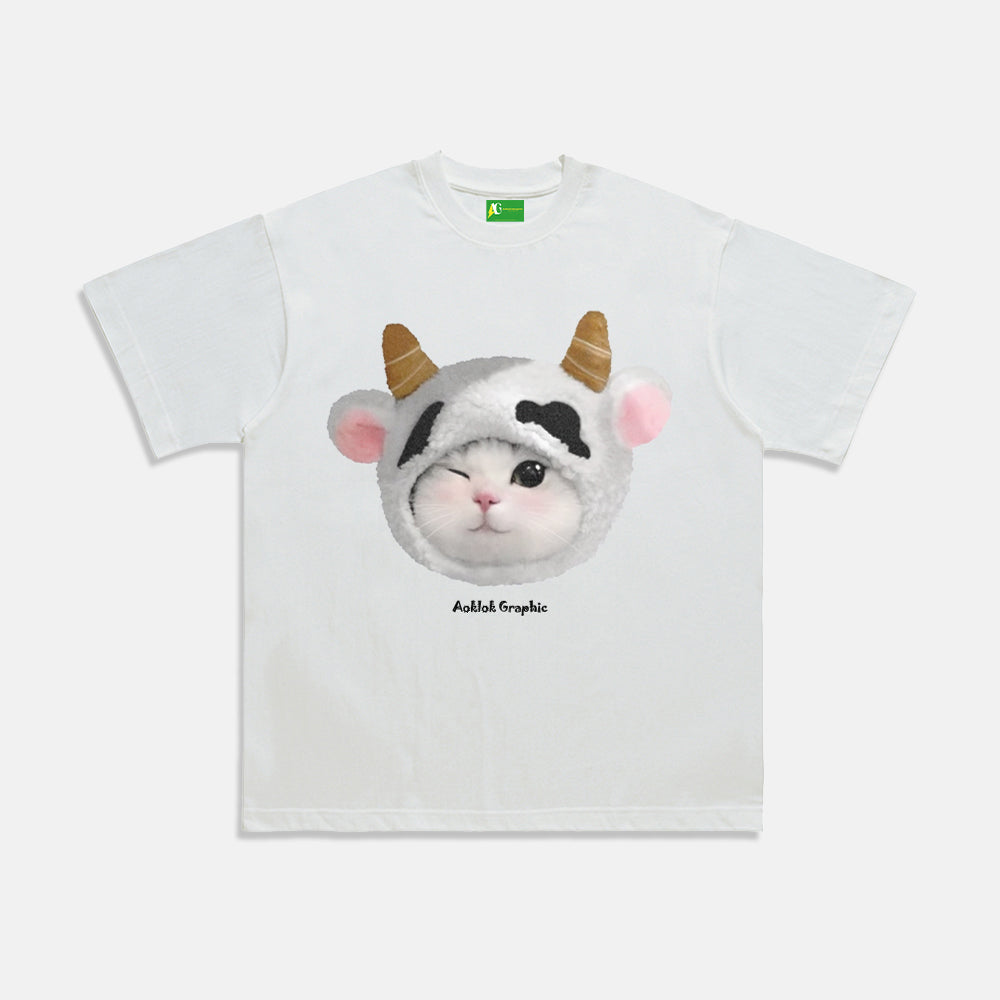 AG®Cute Cow Cat T-Shirt