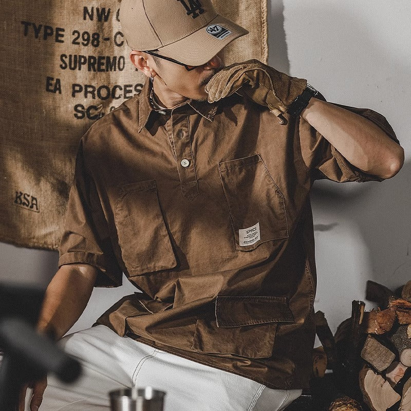 American Heavy Retro Washed Old Tough Hunting Shirt