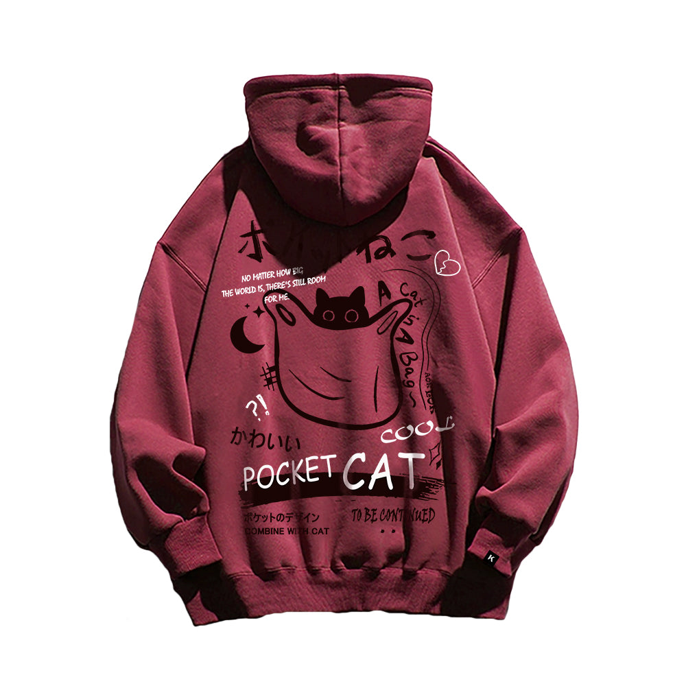 Retro Animation Cat Graphic Hoodie