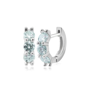 WIC | Three Diamond Maldivian Blue Earrings