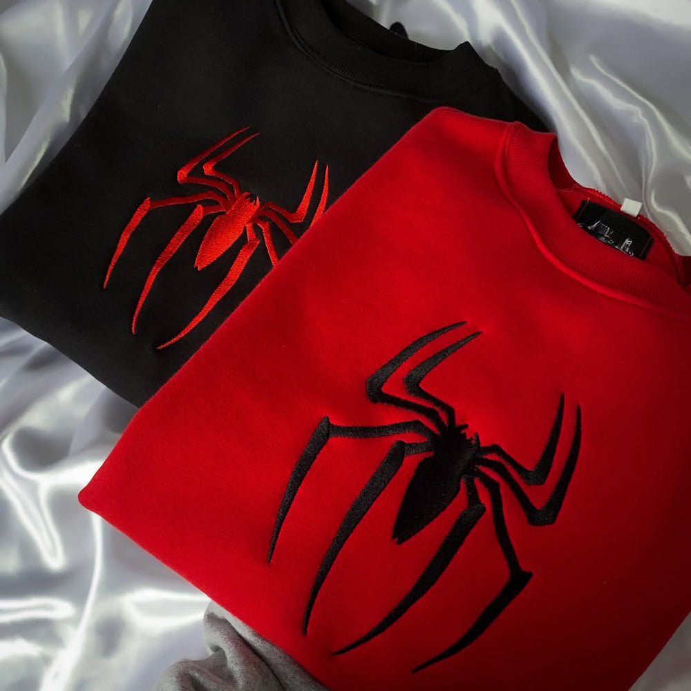 Embroidered Sweatshirt with Spiderman Design