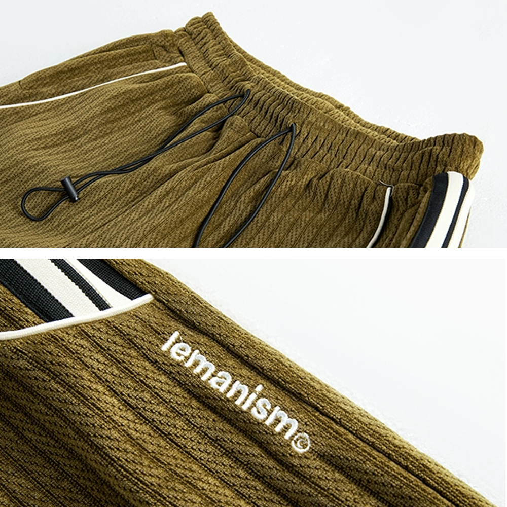 Corduroy Pit Strip Solid Color Loose Straight Sweatpants