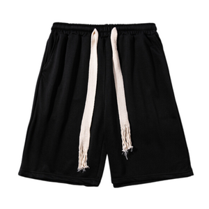 Classic Solid Drawstring Cotton Shorts