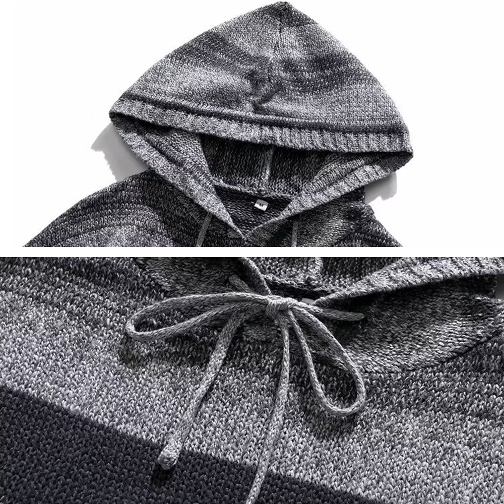 Retro Mixed Color Blending Hooded Hoodies