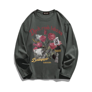 Romantic Rose Bouquet Print Sweatshirt