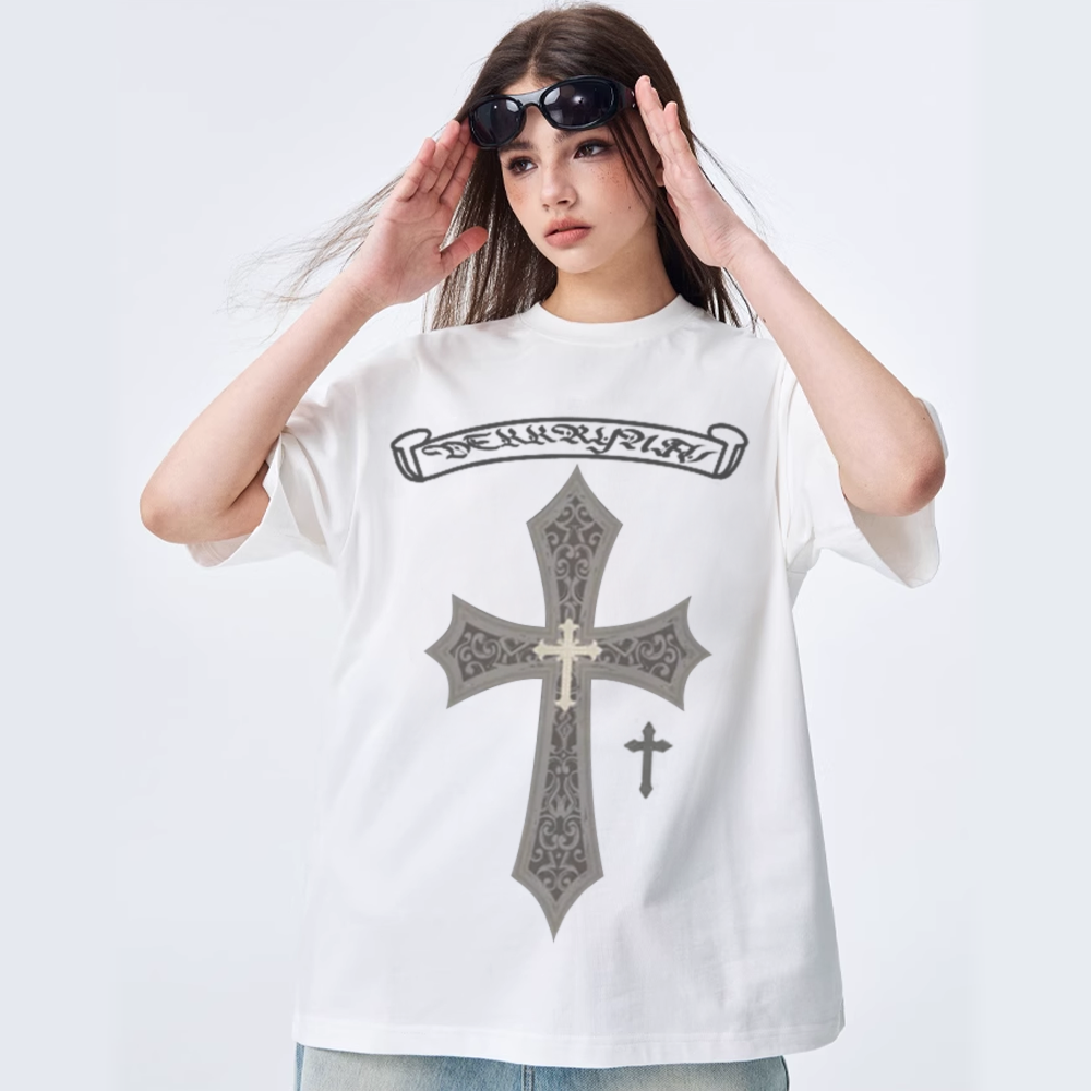 American Cross Letter Print T-shirt