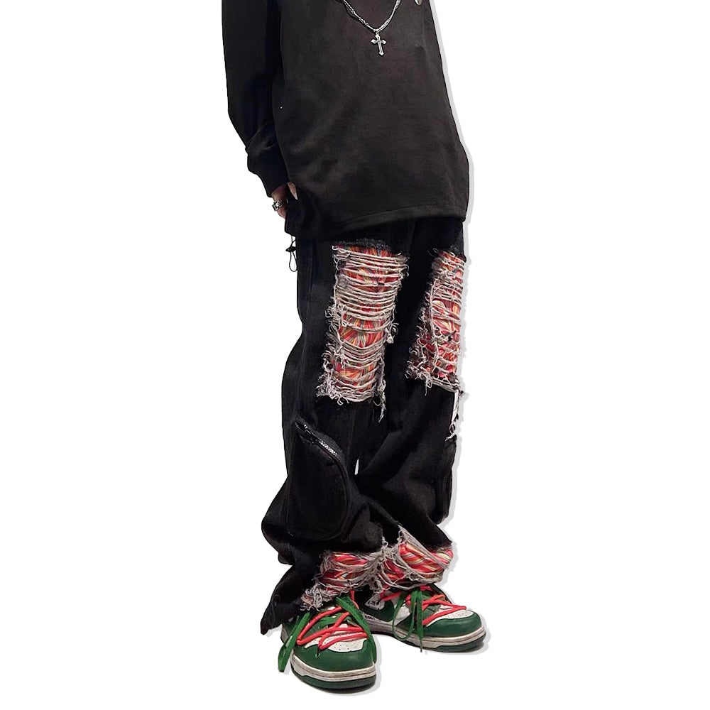 Past Future | American Sreet Ripped Patch Jeans