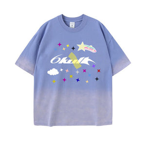 6Kull Star Plan Rainbow Washed T-Shirt