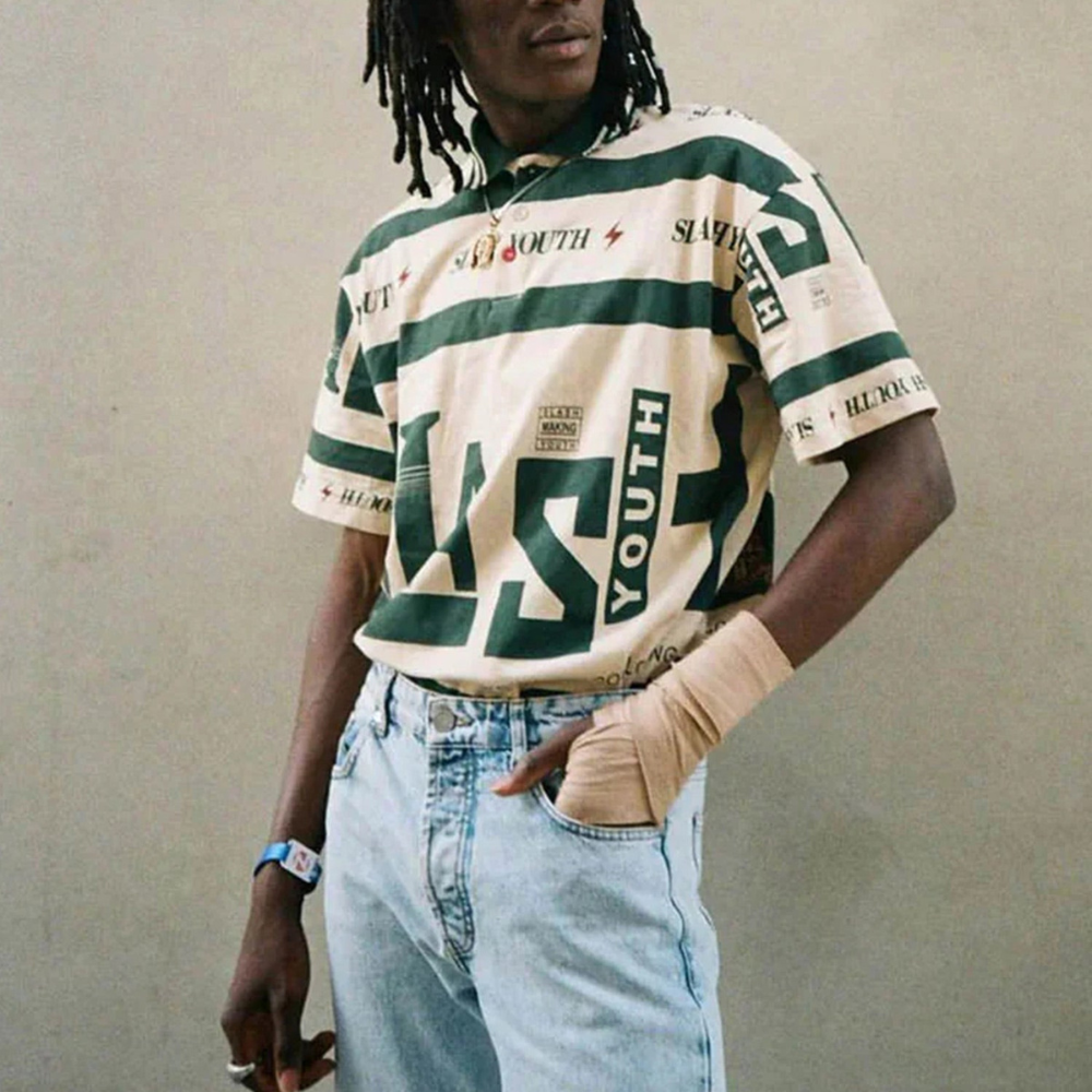 Evokyn Contrast Color Slash Polo Shirt