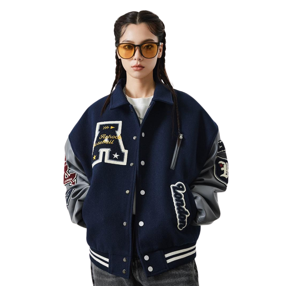 American Stand Collar Heavy Embroidered Jacket