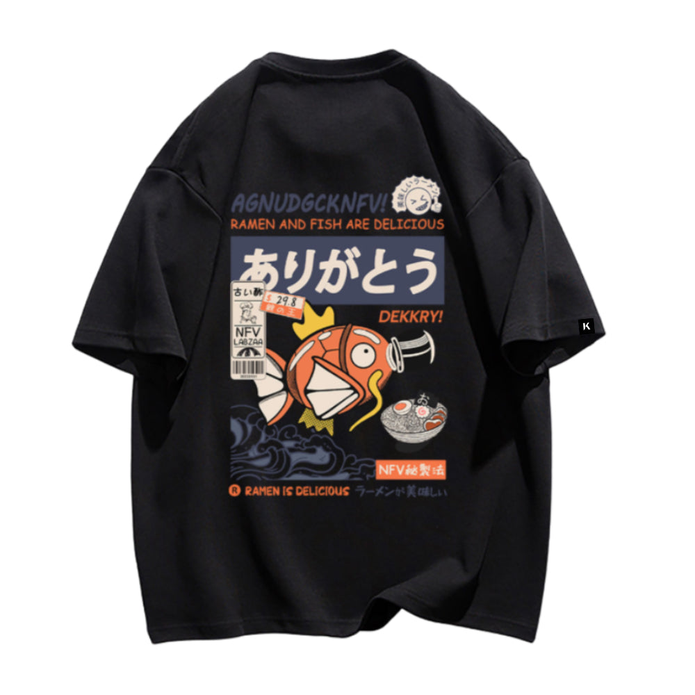 Cute Cartoon Fish Graphic T-Shirt