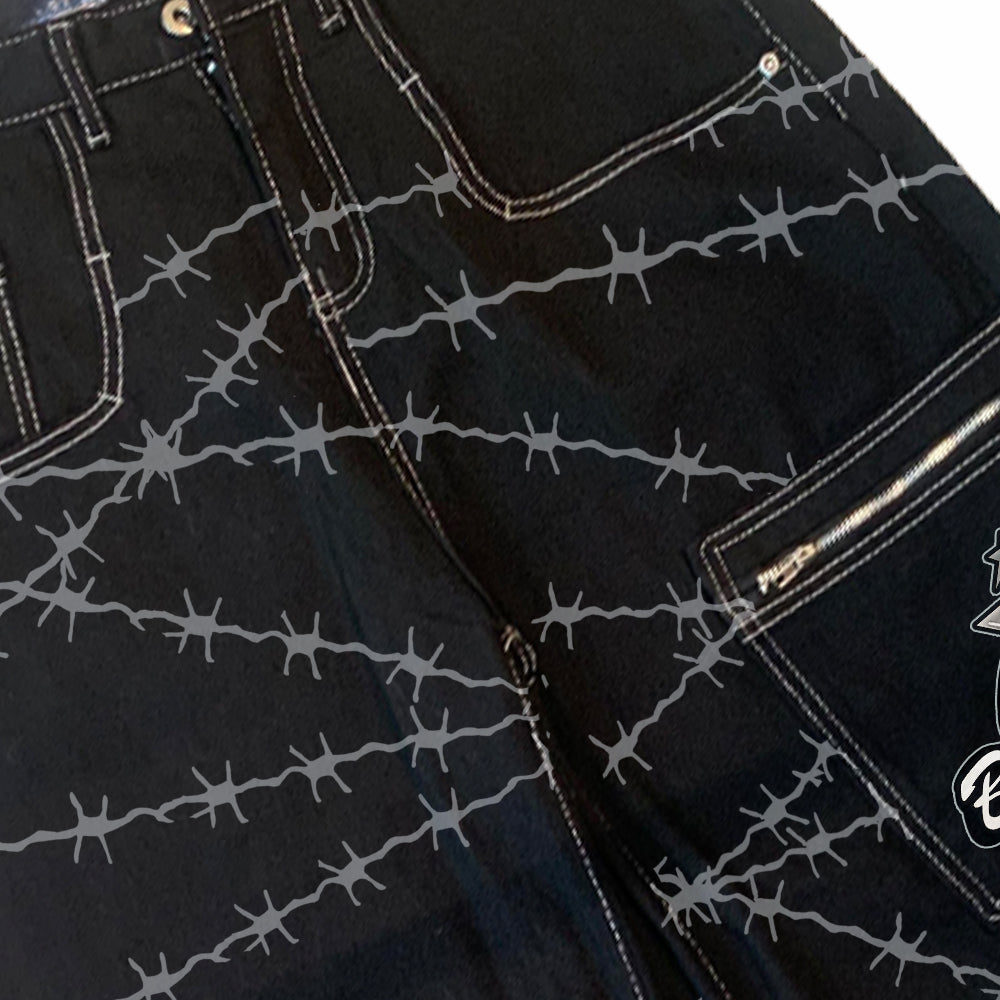BAGGOUT Printed Wide-Leg Jeans