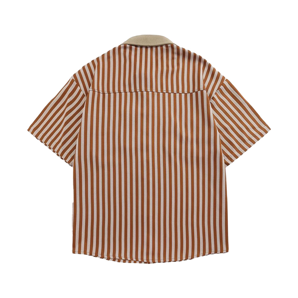6Kull Preppy Striped Star Embroidered Shirt