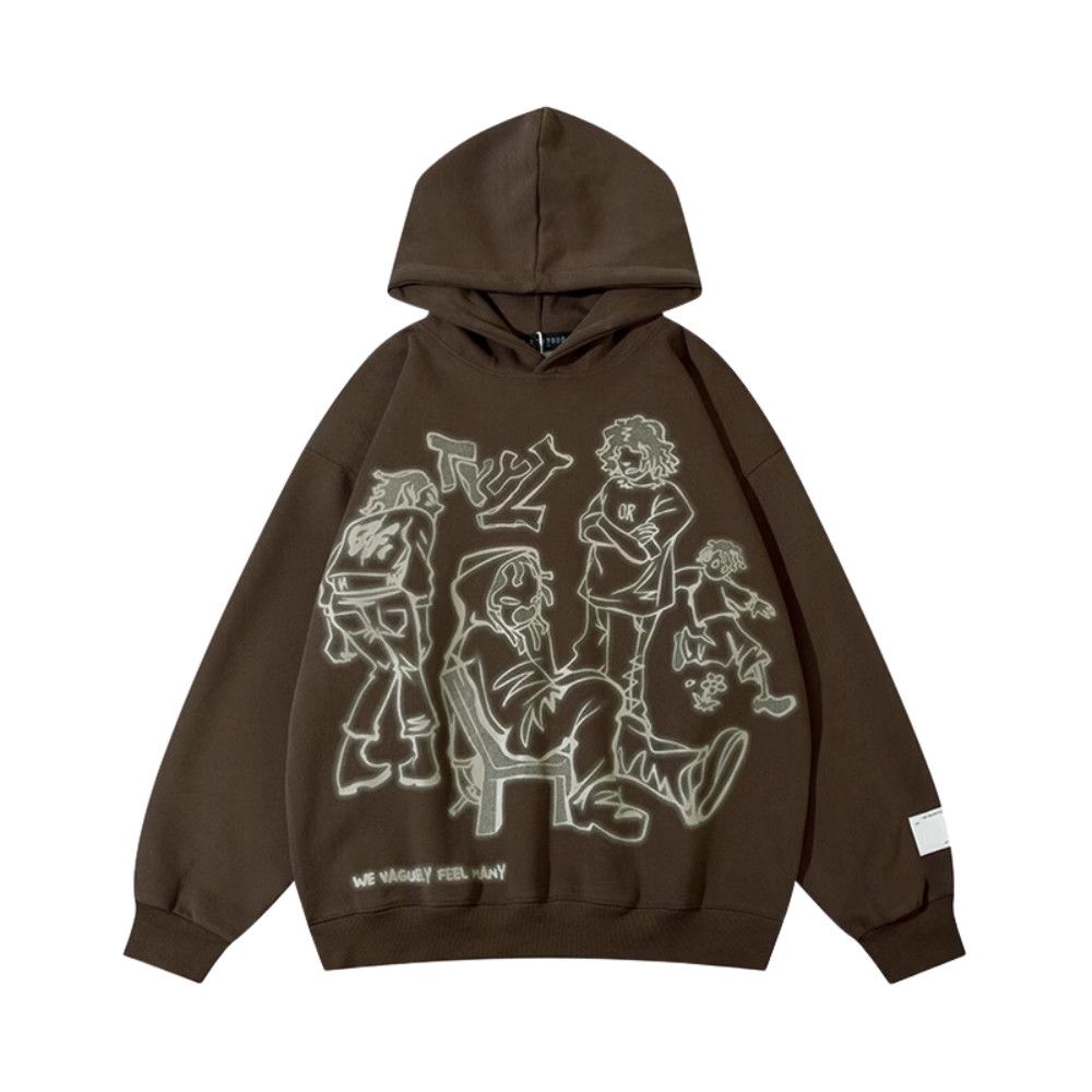 Japanese Cartoon Graffiti Cotton Hoodie