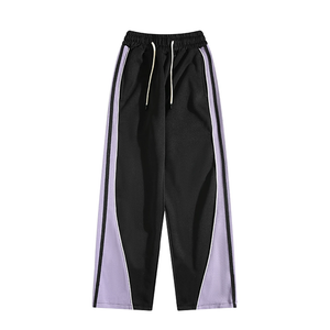 Versatile Contrast Color Straight Leg Sweatpants