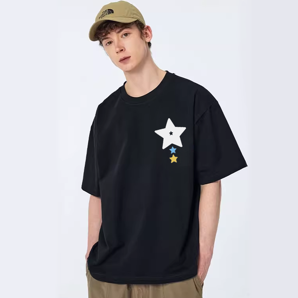 Colorful Stars Couple Cotton T-Shirt
