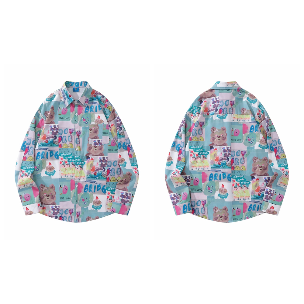 Holiday style retro short sleeved floral shirt