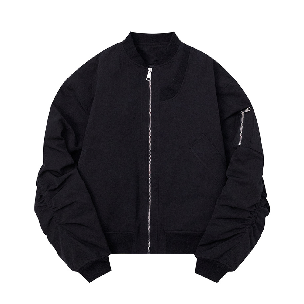 Simple Solid Color Baseball Collar Jacket