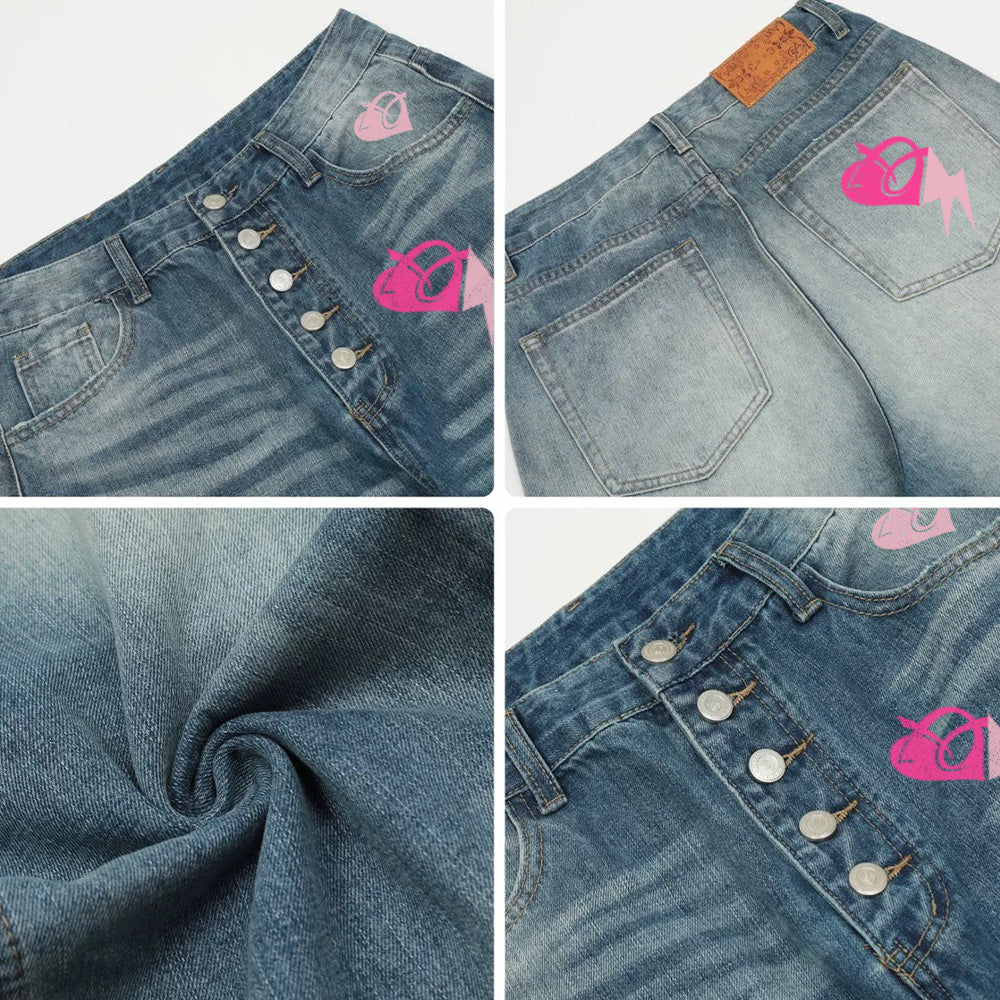 DF Blue Multi-element Design Jeans