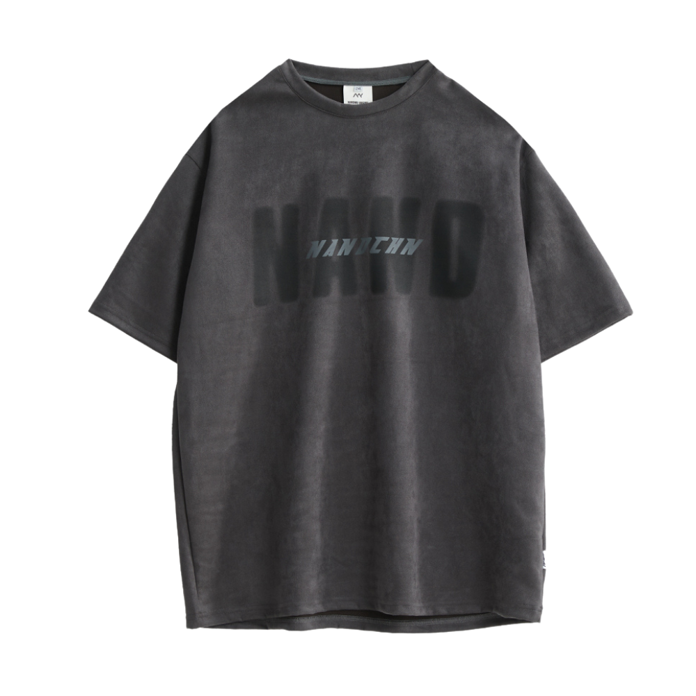 Japanese Suede Letter Print T-shirt