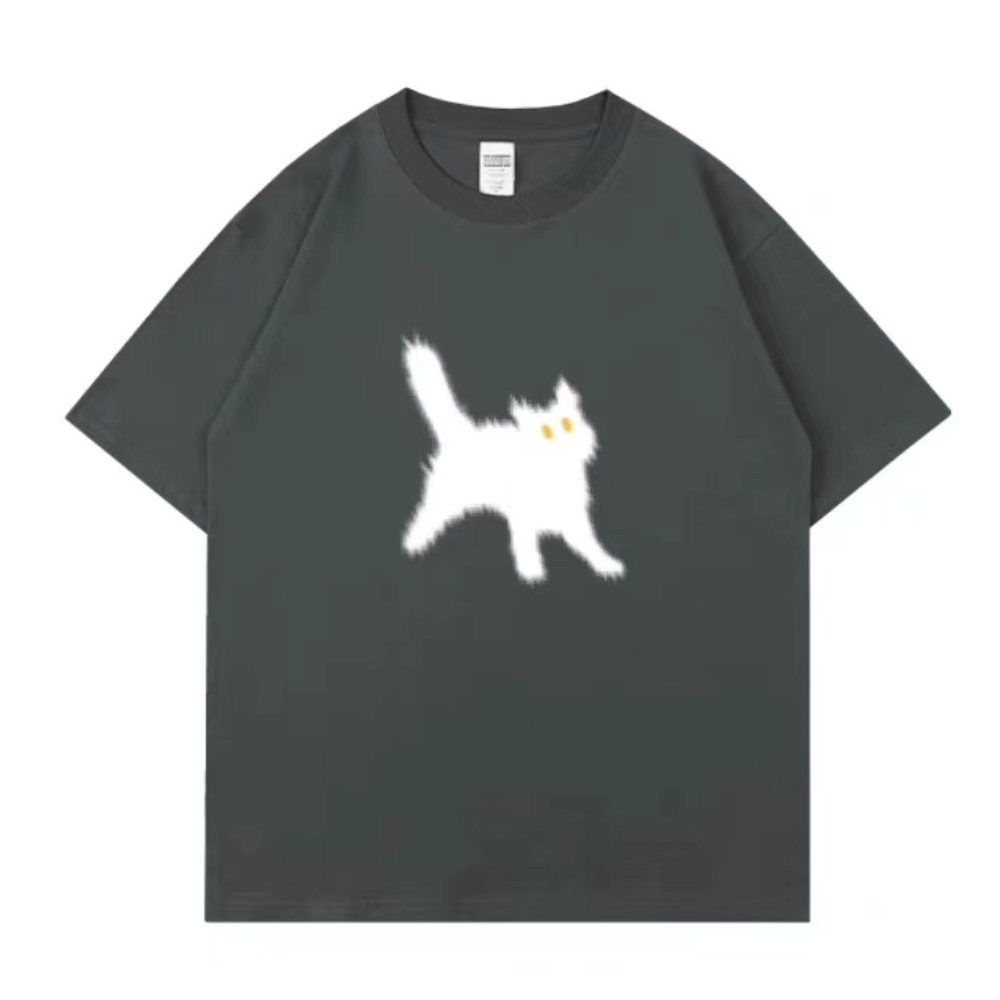 Minimal Angry Kitten Cotton T-Shirt