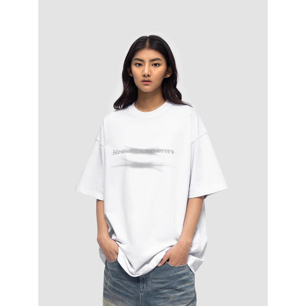 Street Philanthropist Phantom Print Hot Diamond Pioneer Short Sleeve T-Shirt Men's and Women's Summer Tops