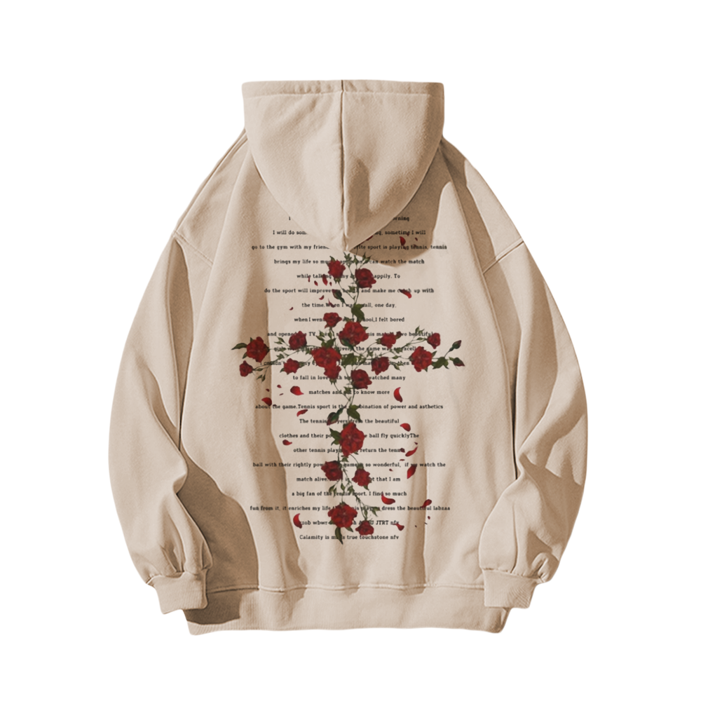 Rose Cross Print Hoodie